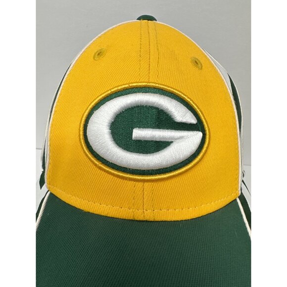 Reebok Green Bay Packers Hat NFL Fitted Cap Green Gold Men’s - Picture 2 of 9